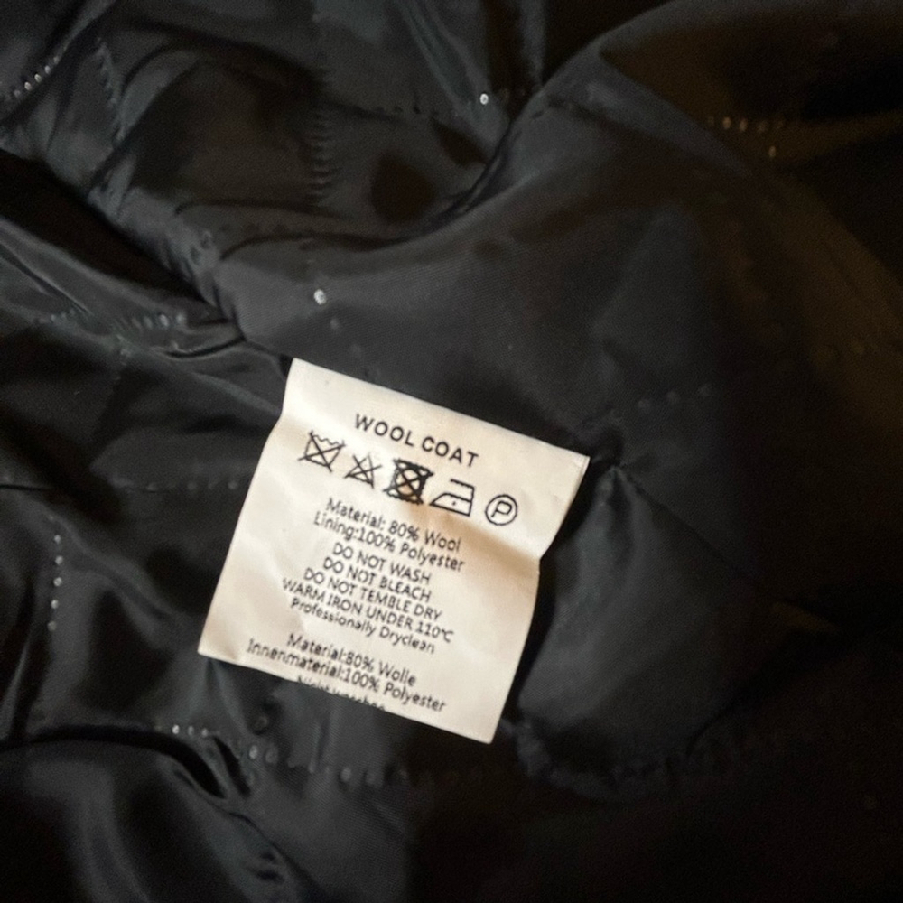 NEW Dark Camel Men's Luxury Mid Length Pea Coat Merino Wool Lined Winter 2X - Picture 6 of 6